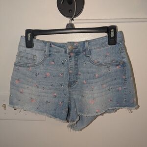 Denim Floral Women Shorts